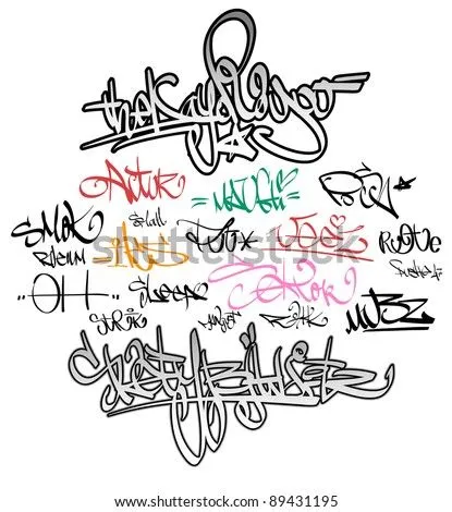 Graffiti Tags Ilustración vectorial en stock 89431195 : Shutterstock Graffiti Tags Ilustración vectorial en stock 89431195 : Shutterstock