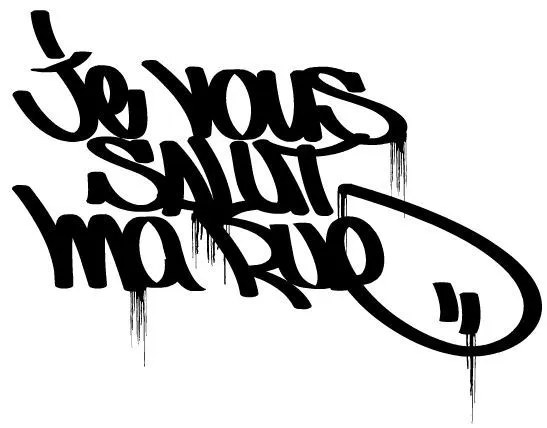 Graffiti wall sticker - JE VOUS SALUE TAG by Jaye Nilko - Paristic