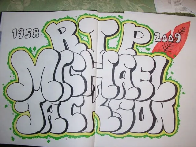 graffiti walls: Drawing Sketches Graffiti Letters "Michael Jackson"