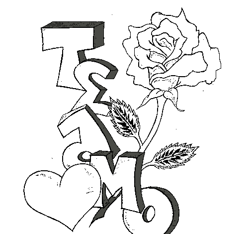 Graffitis de amor para colorear | Colorear imágenes