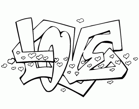 Graffitis de amor para colorear | Colorear imágenes