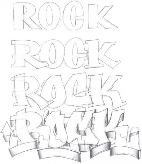 Los Graffitis: Hoy os enseñare a dibujar letras de graffitis