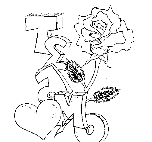 Graffiti de te amo dibujo para pintar - Imagui
