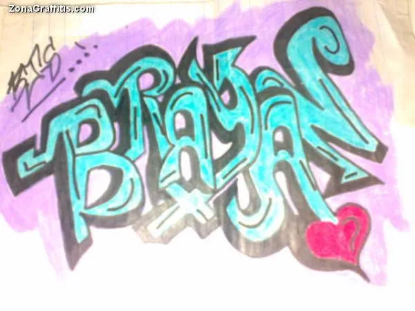Bryan en letra graffiti - Imagui