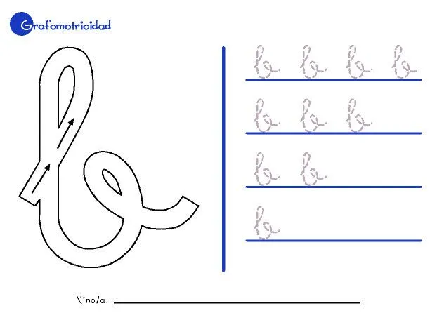 Grafía de la letra b minúscula. Los niños deberán repasarla ...