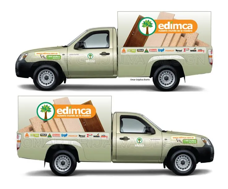Gráfica corporativa-publicitaria en furgón para camioneta. Vinilo ...
