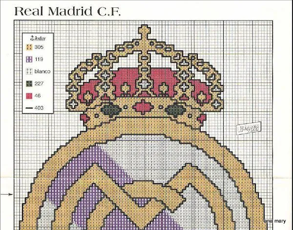Grafico escudo real madrid a punto de cruz - Imagui Grafico escudo real madrid a punto de cruz - Imagui