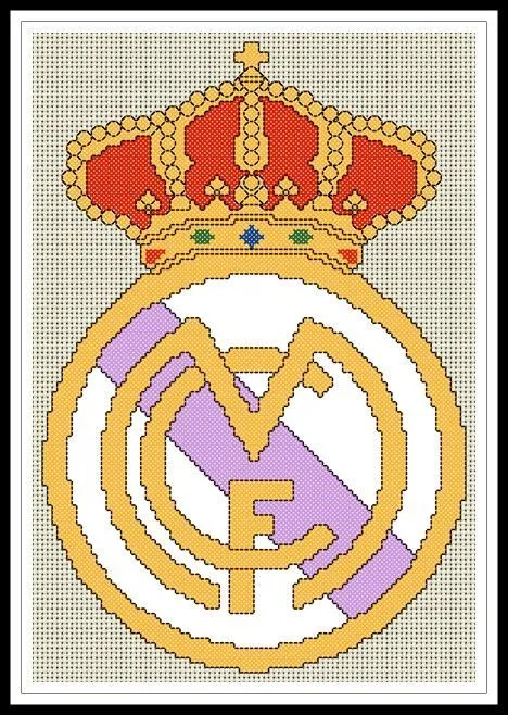 Gráfico para punto de cruz del escudo de fútbol del "Real Madrid ... Gráfico para punto de cruz del escudo de fútbol del "Real Madrid ...