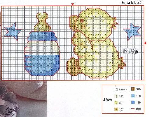 Patitos punto de cruz para baberos - Imagui