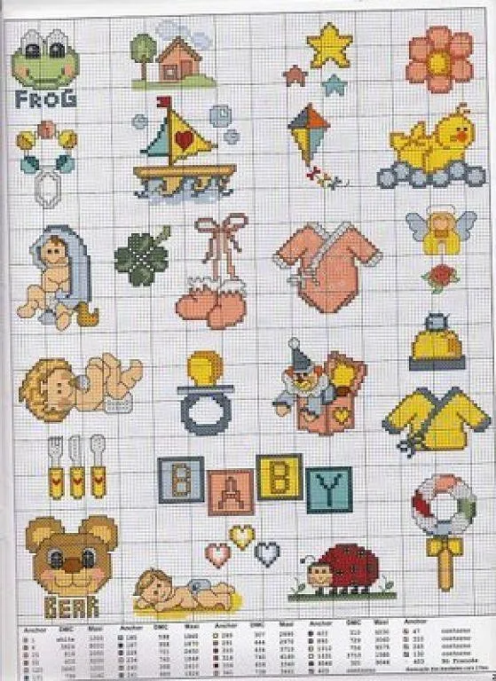 graficos baberos infantiles (5) | Aprender manualidades es ...