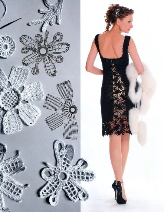 Graficos y Crochet: Vestido en crochet ruso negro | mode'li3 ... Graficos y Crochet: Vestido en crochet ruso negro | mode'li3 ...