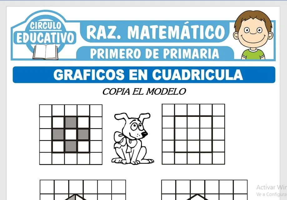 Gráficos en Cuadricula para Primero de Primaria – Fichas GRATIS Gráficos en Cuadricula para Primero de Primaria – Fichas GRATIS