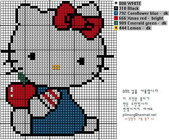Todo gráficos: Gráficos Hello Kitty en punto de cruz. Todo gráficos: Gráficos Hello Kitty en punto de cruz.