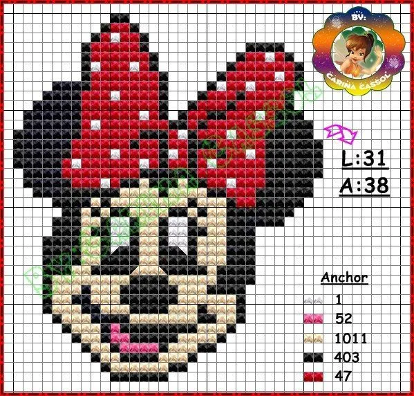 Gráficos mickey-minnie on Pinterest | Mickey Mouse, Punto De Cruz ...