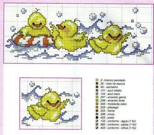 Esquemas de punto de cruz de patitos - Imagui