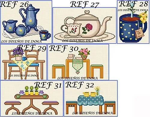 Gráficos de punto de cruz de Cocina