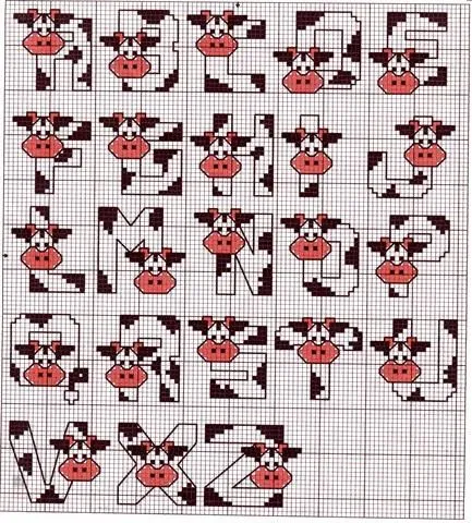 GRAFICOS PUNTO DE CRUZ GRATIS : ABECEDARIOS INFANTILES(52) GRAFICOS PUNTO DE CRUZ GRATIS : ABECEDARIOS INFANTILES(52)