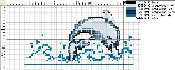 GRAFICOS PUNTO DE CRUZ GRATIS : DELFINES(30)