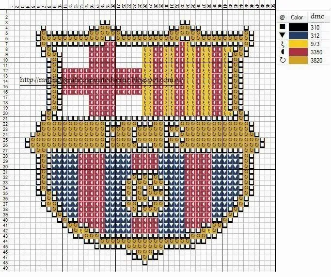 GRAFICOS PUNTO DE CRUZ GRATIS : ESCUDOS DE FUTBOL(45)