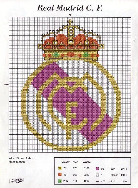 GRAFICOS PUNTO DE CRUZ GRATIS : ESCUDOS DE FUTBOL(45) GRAFICOS PUNTO DE CRUZ GRATIS : ESCUDOS DE FUTBOL(45)