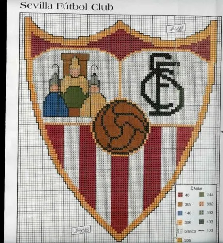 GRAFICOS PUNTO DE CRUZ GRATIS : ESCUDOS DE FUTBOL( GRAFICOS PUNTO DE CRUZ GRATIS : ESCUDOS DE FUTBOL(