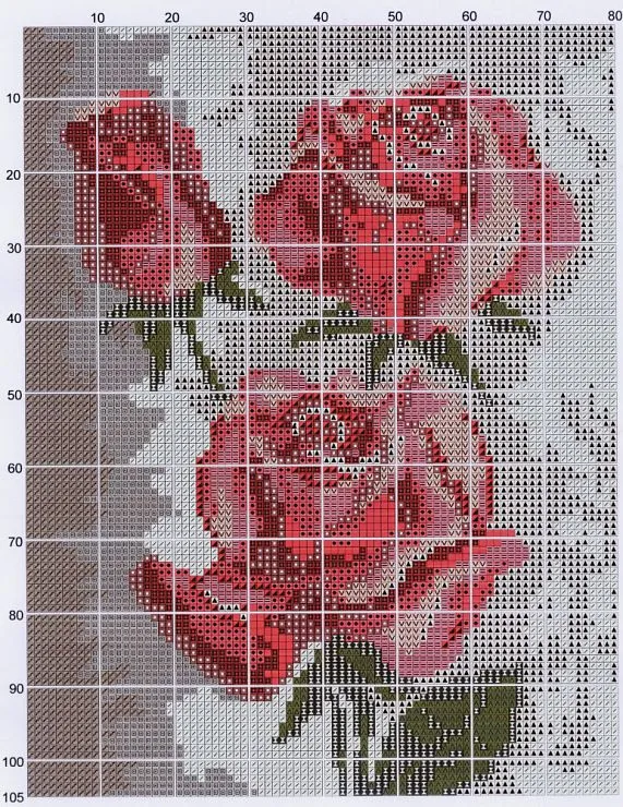 GRAFICOS PUNTO DE CRUZ GRATIS : FLORES(50)
