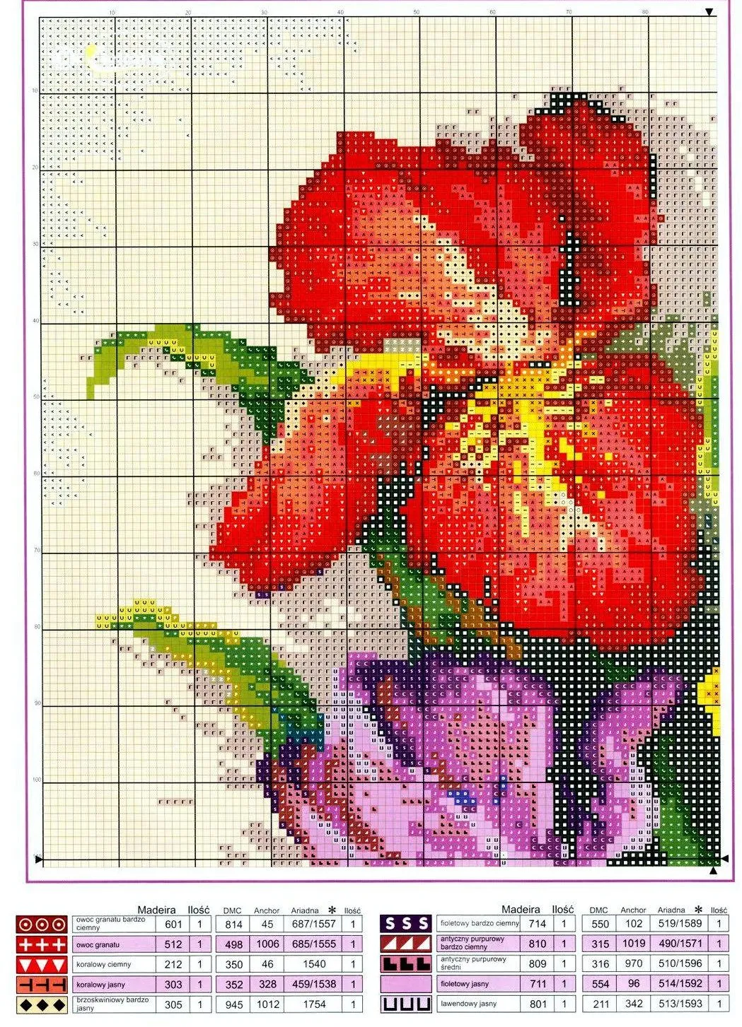 GRAFICOS PUNTO DE CRUZ GRATIS : FLORES(50)