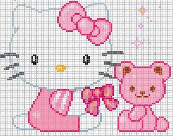 GRAFICOS PUNTO DE CRUZ GRATIS : HELLO KITTY(59)