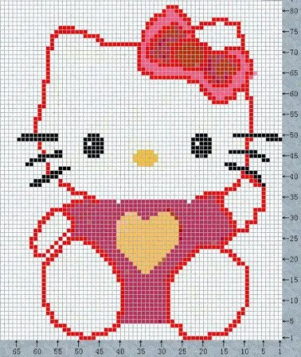 GRAFICOS PUNTO DE CRUZ GRATIS : HELLO KITTY(59)