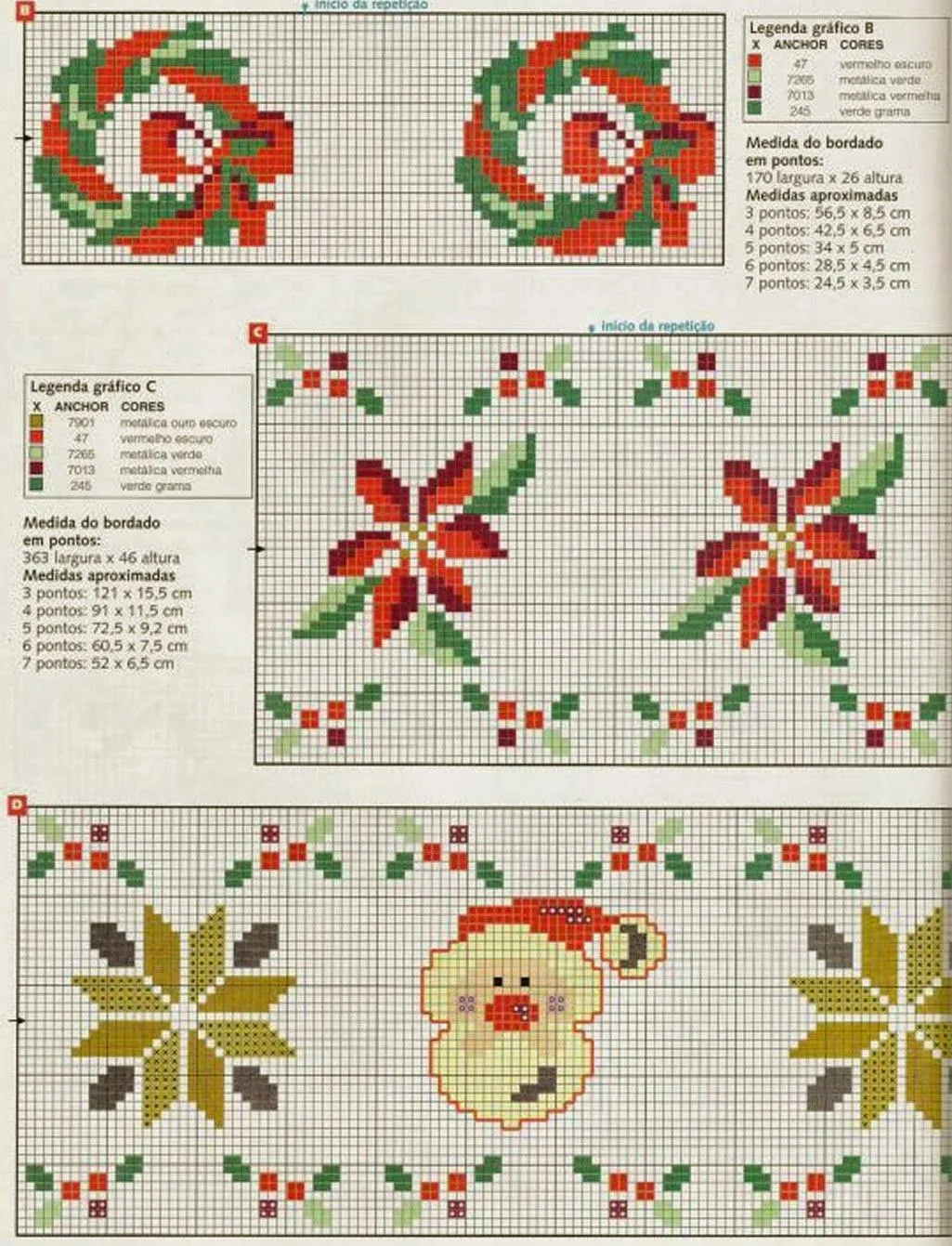 Cenefas en punto de cruz navideñas - Imagui Cenefas en punto de cruz navideñas - Imagui