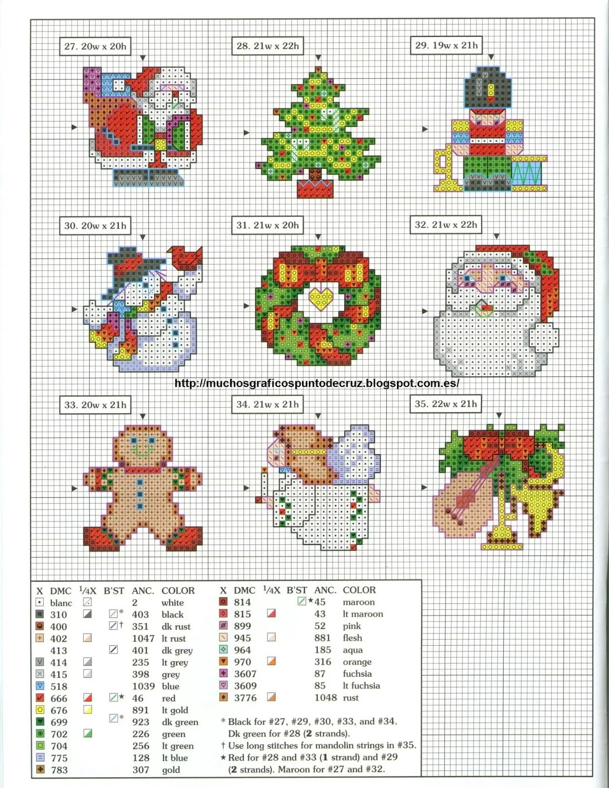 GRAFICOS PUNTO DE CRUZ GRATIS : NAVIDAD(30)