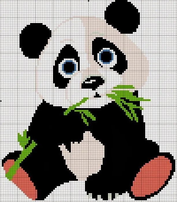 GRAFICOS PUNTO DE CRUZ GRATIS : OSO PANDA Y POLAR | Keresztszemes ...