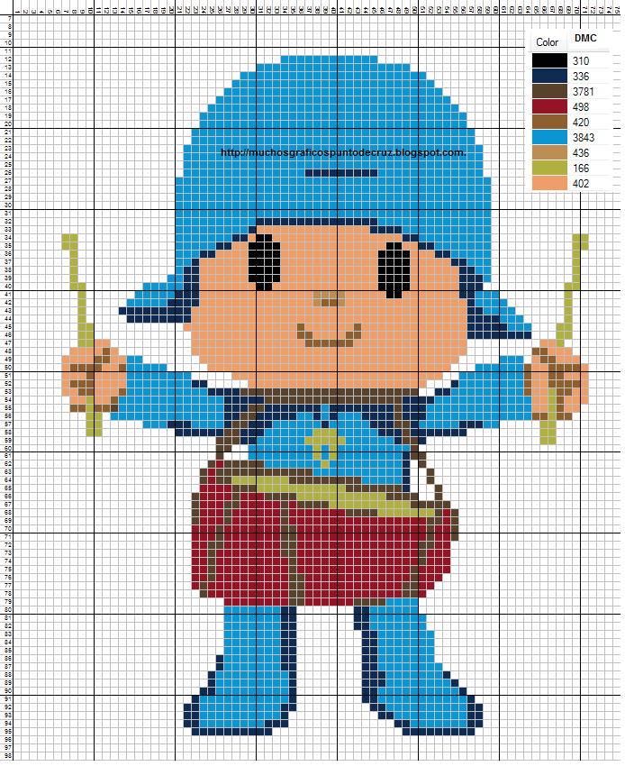 GRAFICOS PUNTO DE CRUZ GRATIS : POCOYO SUPER HEROES MONSTER ...