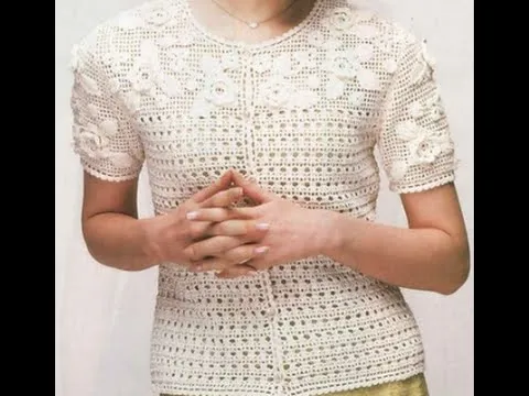 gráficos para tejer blusa con flores a crochet para expertas - YouTube gráficos para tejer blusa con flores a crochet para expertas - YouTube