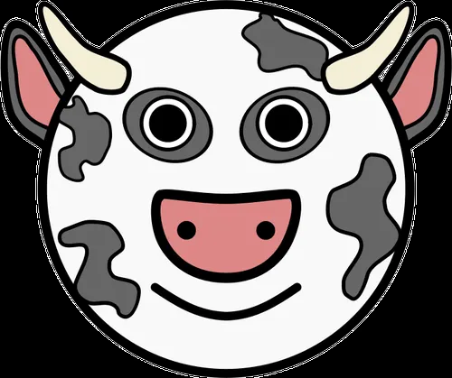 Gráficos vectoriales de vaca de dibujos animados de cara redonda ...