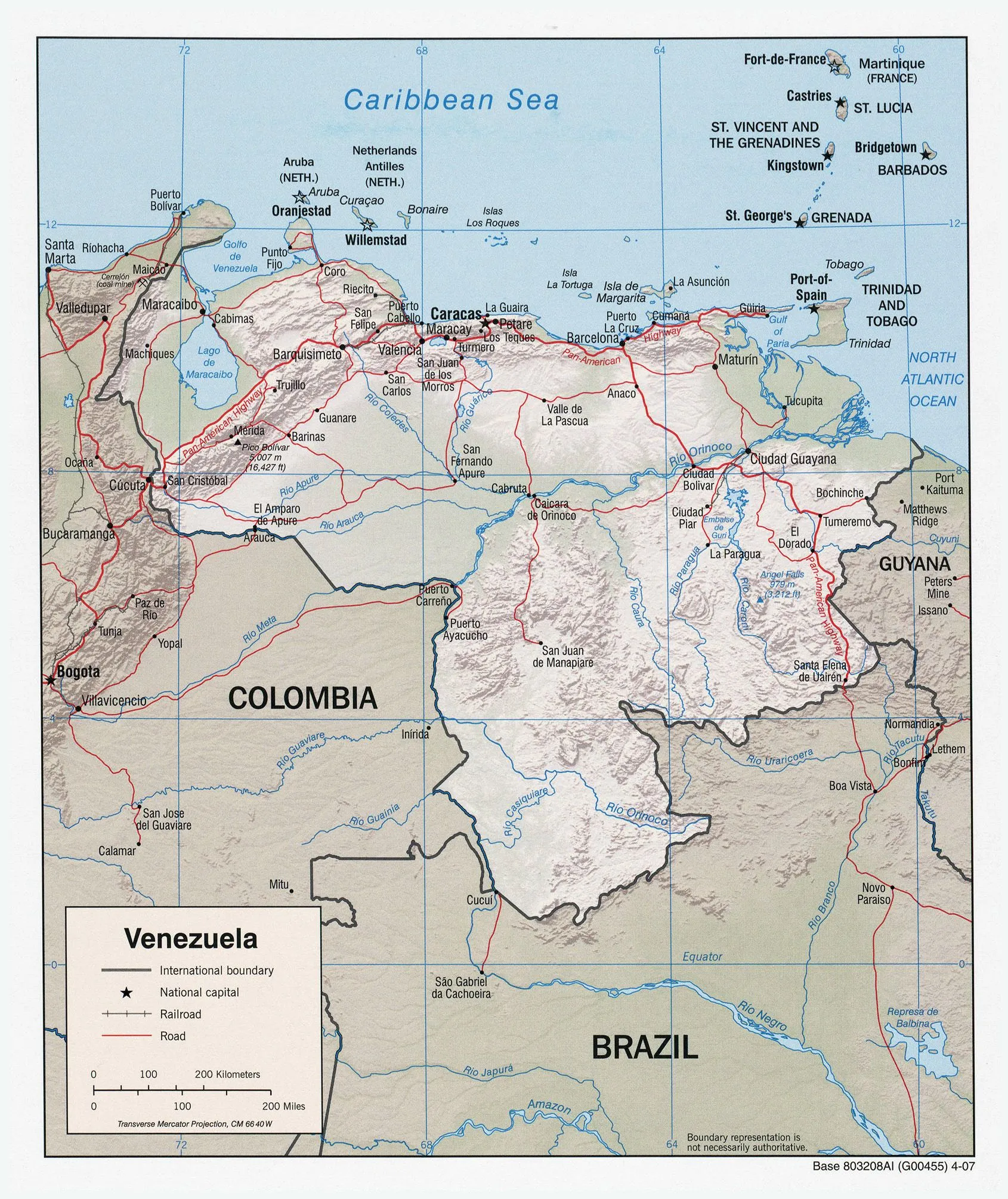 Grande detallado mapa político de Venezuela con relieve, carreteras y ciudades - 2007 | Venezuela | América del Sur | Mapas del Mundo Grande detallado mapa político de Venezuela con relieve, carreteras y ciudades - 2007 | Venezuela | América del Sur | Mapas del Mundo