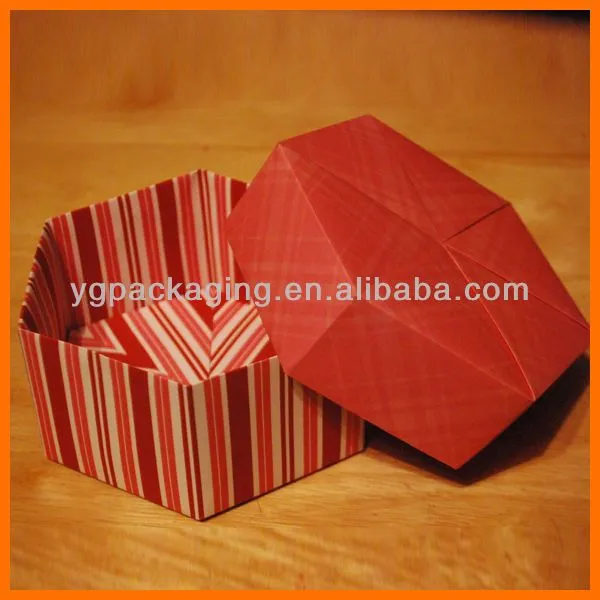 Grande de san valentín Origami hexagonal con tapa del caramelo ... Grande de san valentín Origami hexagonal con tapa del caramelo ...