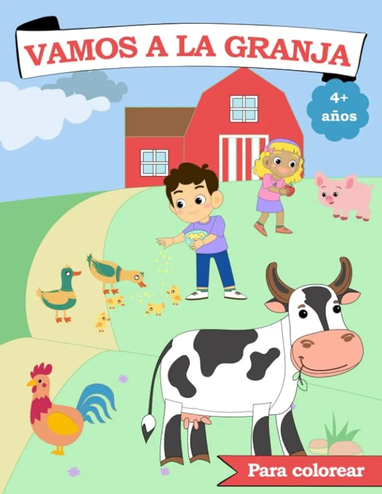 Vamos a la Granja Para Colorear: Libro Para Pintar Animales de Granja Para Niños de 4 a 8 años - Dibujos Fáciles y Divertidos (Spanish Edition) : Journals, OPS: Amazon.com.mx: Libros