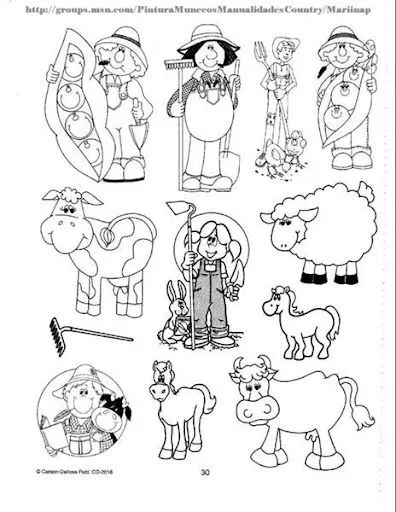 LA GRANJA Y LOS GRANJEROS: DIBUJOS PARA PINTAR LA GRANJA Y LOS GRANJEROS: DIBUJOS PARA PINTAR