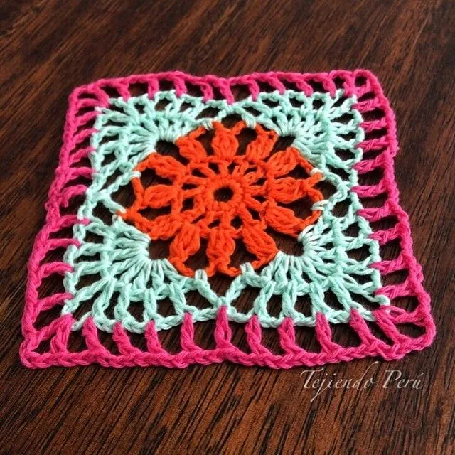 Granny o cuadrado calado tejido a crochet!. Fácil y muy rápido de ...