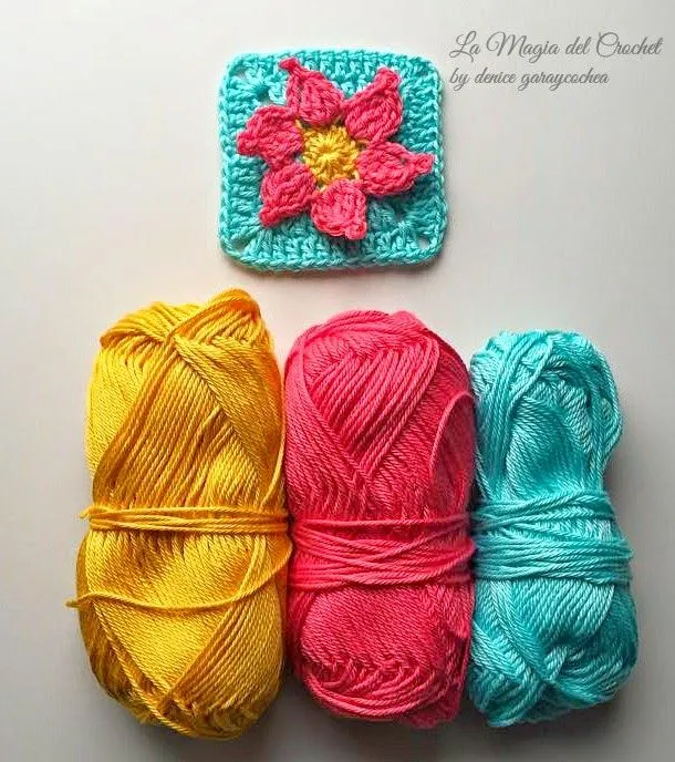 Granny Flor en 3D en Crochet Paso a Paso Con Vídeo Tutorial ... Granny Flor en 3D en Crochet Paso a Paso Con Vídeo Tutorial ...