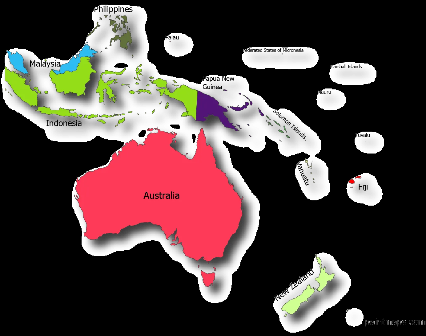 Gratis, Descargable Mapa Vectorial De Oceania (EPS, SVG, PDF, PNG, Adobe Illustrator). Gratis, Descargable Mapa Vectorial De Oceania (EPS, SVG, PDF, PNG, Adobe Illustrator).