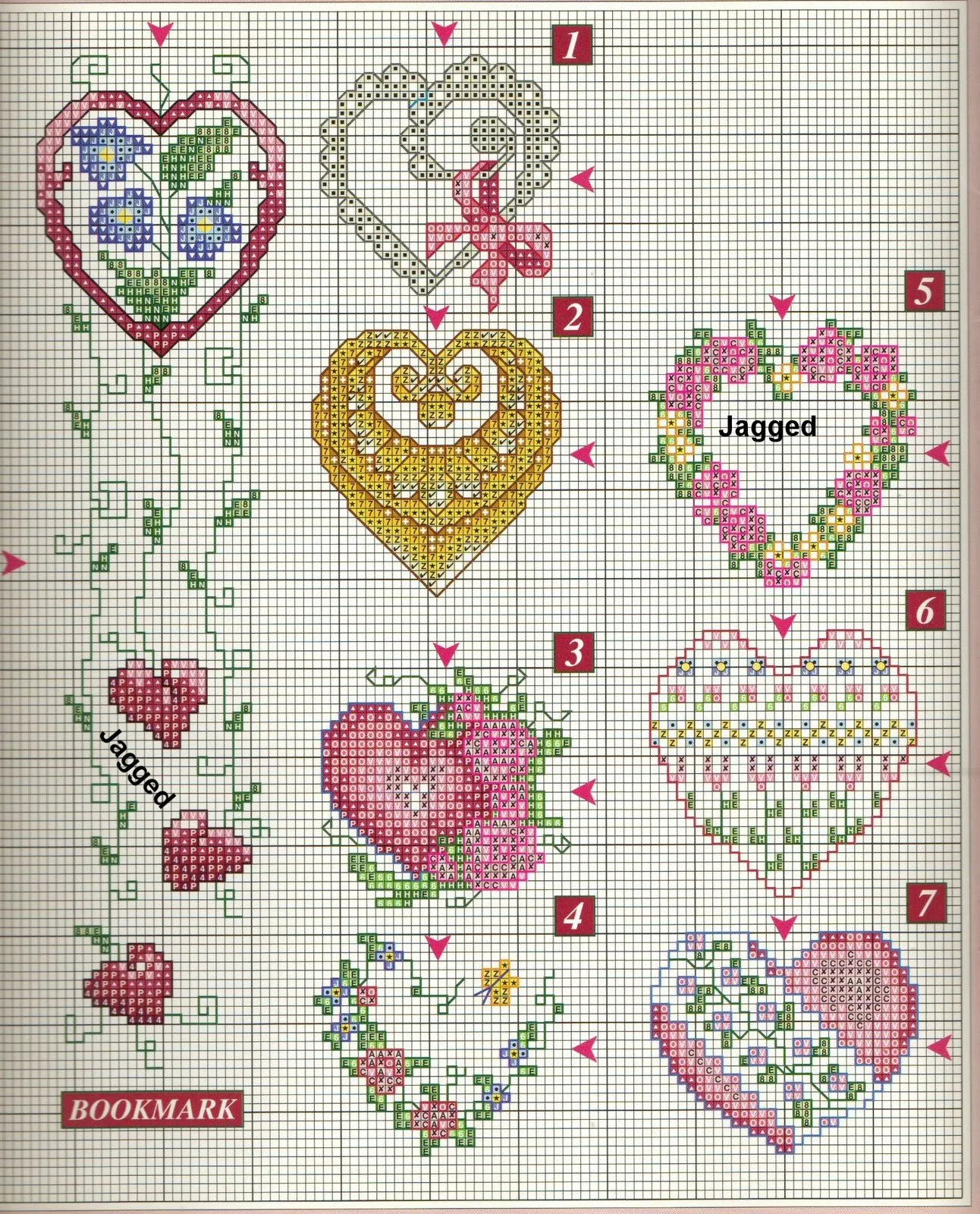 TODO GRATIS MANUALIDADES: PATRONES CORAZONES A PUNTO DE CRUZ