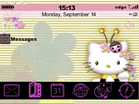 Gratis tema BeeKitty para javelin por @vangsarq | CentroBlackBerry