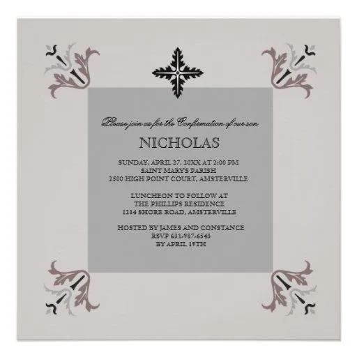 Invitación religiosa de cuatro esquinas de Zazzle.