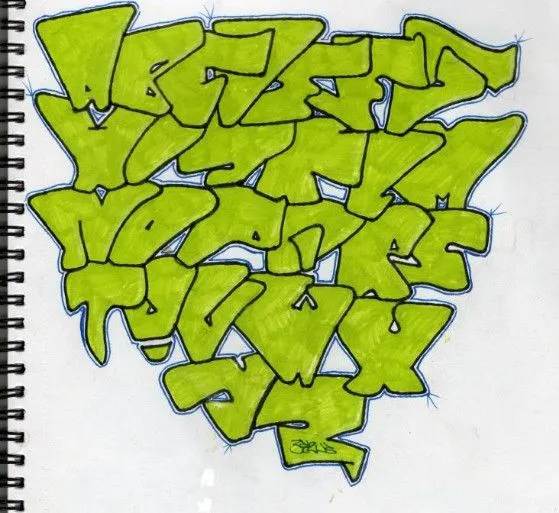 Best Of The Best Graffiti : Green Graffiti Alphabet Letters A-Z by ...