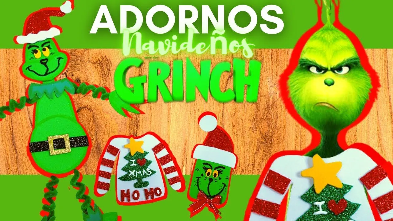 El grinch Decoraciones Navideñas / adornos Navideños de Foami parael árbol / Manualidades Navideñas El grinch Decoraciones Navideñas / adornos Navideños de Foami parael árbol / Manualidades Navideñas