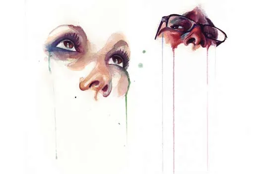 Pinturas con acuarela | We Heart It | glasses, eyes, and look