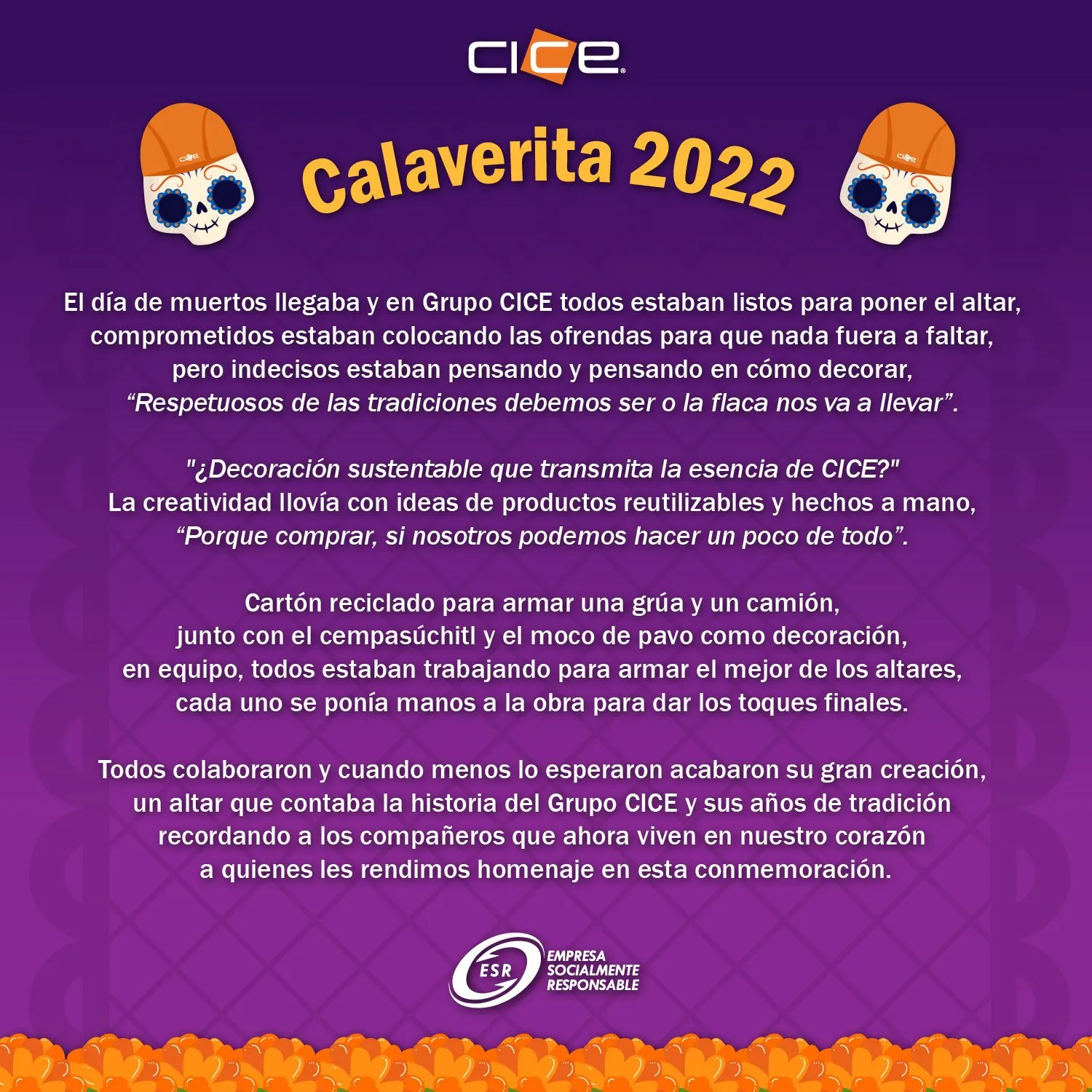 Grupo CICE on X: "Una calaverita especial, para nuestras tradiciones de  #DíadeMuertos recordar 