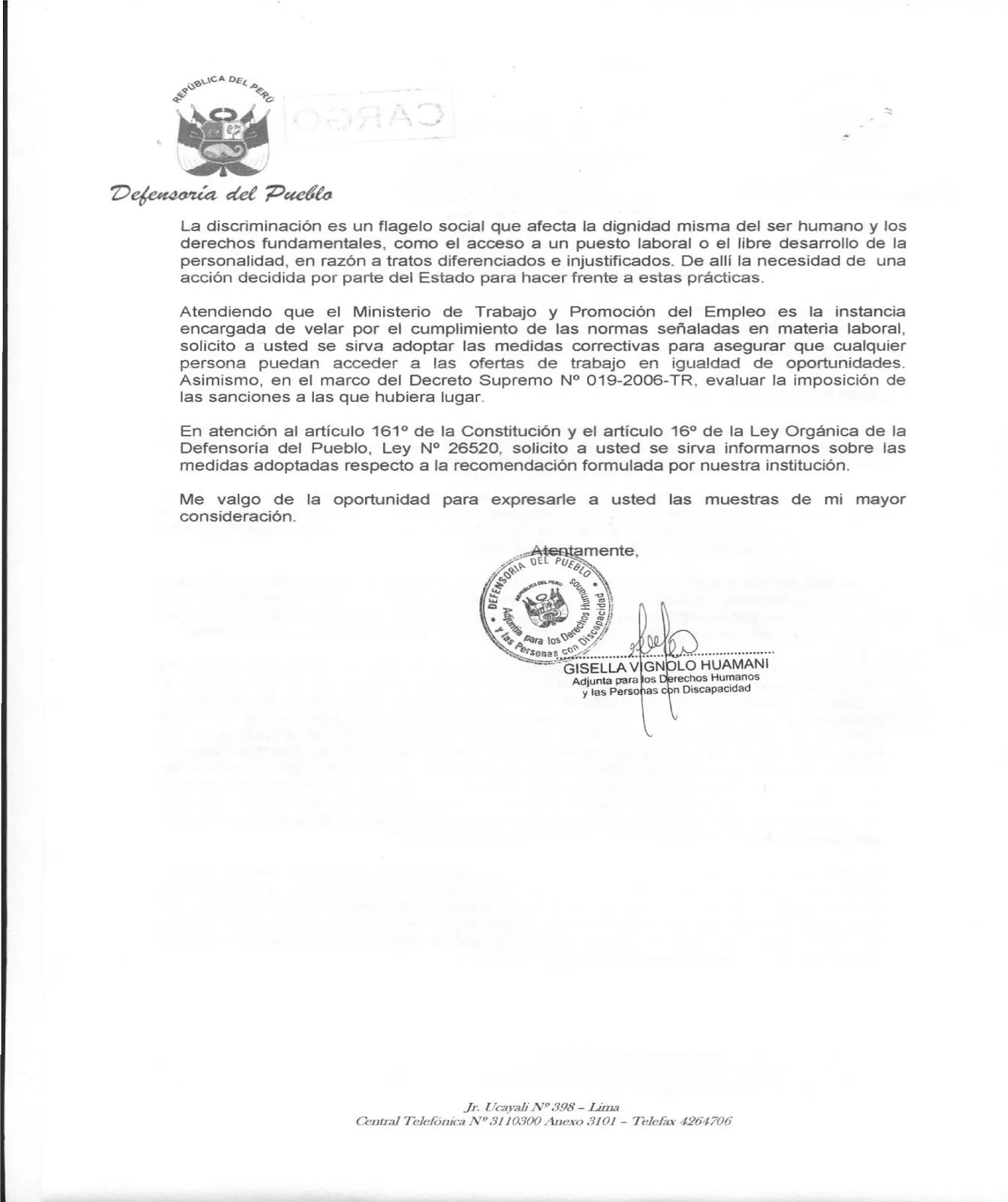 GRUPO DEPRIMERA.COM: DEFENSORÍA DEL PUEBLO RECHAZA REQUISITOS ... GRUPO DEPRIMERA.COM: DEFENSORÍA DEL PUEBLO RECHAZA REQUISITOS ...
